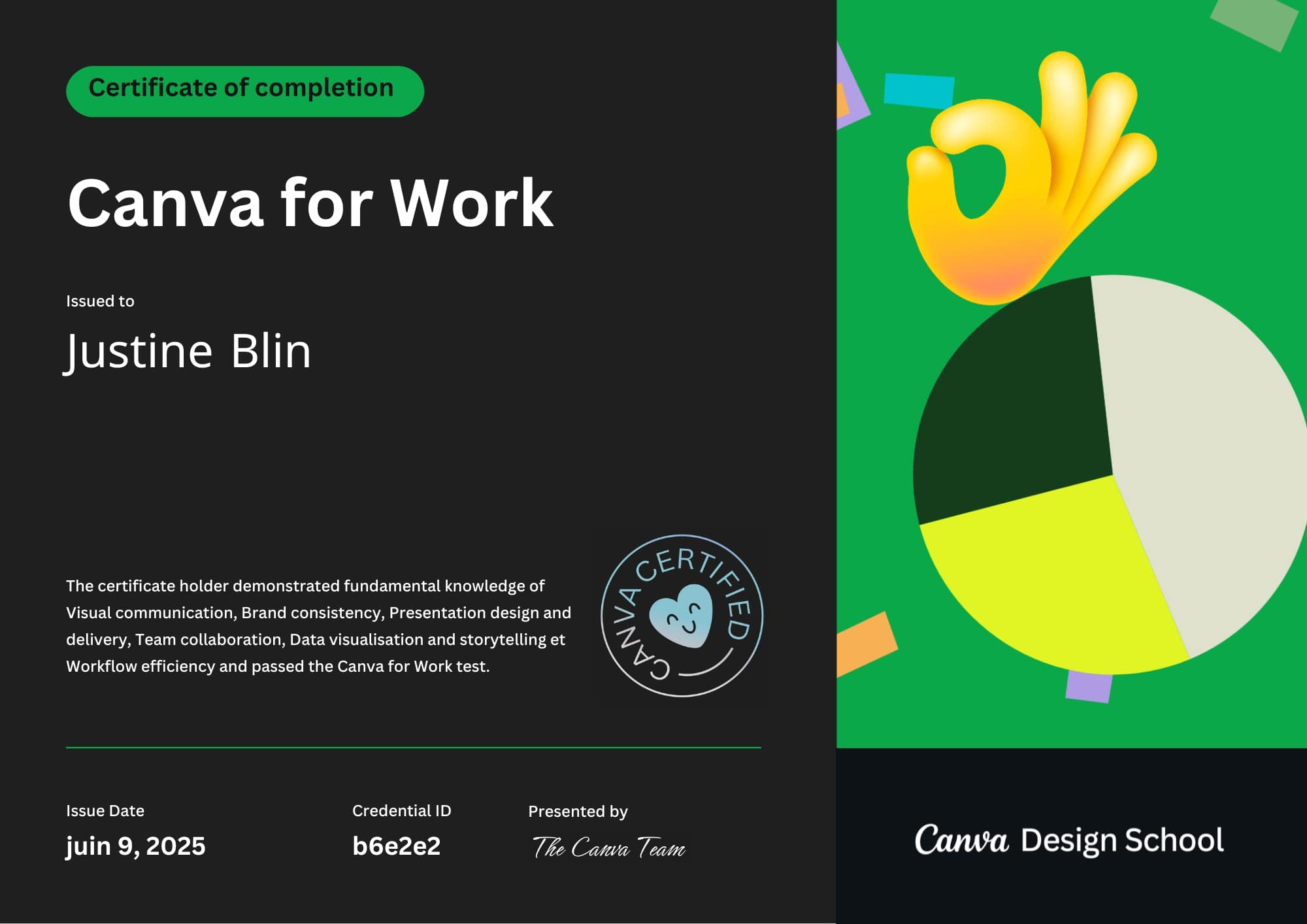 Certification Canva for work