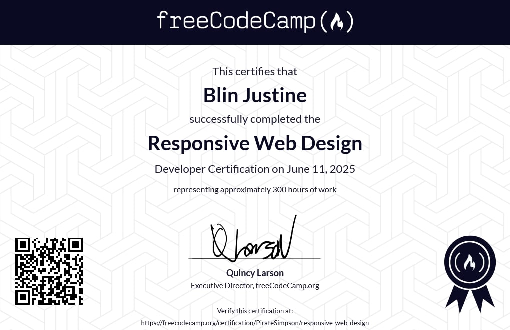 Certification FreeCodeCamp Responsive Web Design